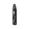 Black vape device with digital display on a white background